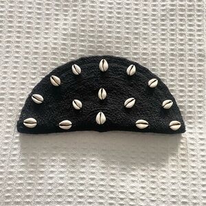 Shiraleah Black Clutch with Shell Embellishments